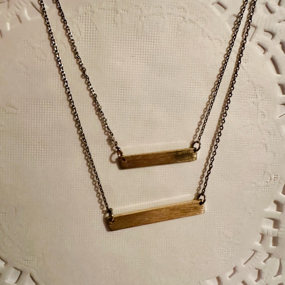 Elegant Gold and Silver Bar Necklace
